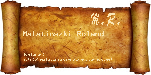 Malatinszki Roland névjegykártya